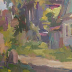 N.Vishnyakova-Ulochka-v—gorode-Starica-40x40cm